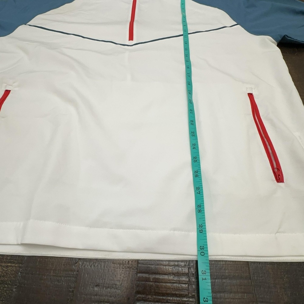 FootJoy Jacket Mens 2XL White Blue 1/2 Zip Golf Windbreaker Lightweight Pullover - Picture 4 of 11